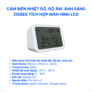 Cảm biến nhiệt độ & độ ẩm không khí có màn hình Zigbee - Ảnh 3