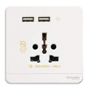 Ổ cắm Schneider AvatarOn (1 ổ cắm + 2 USB)