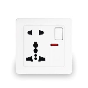Mặt ổ cắm vuông tích hợp công tắc