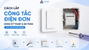 cách lắp đặt công tắc điện đơn